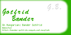 gotfrid bander business card